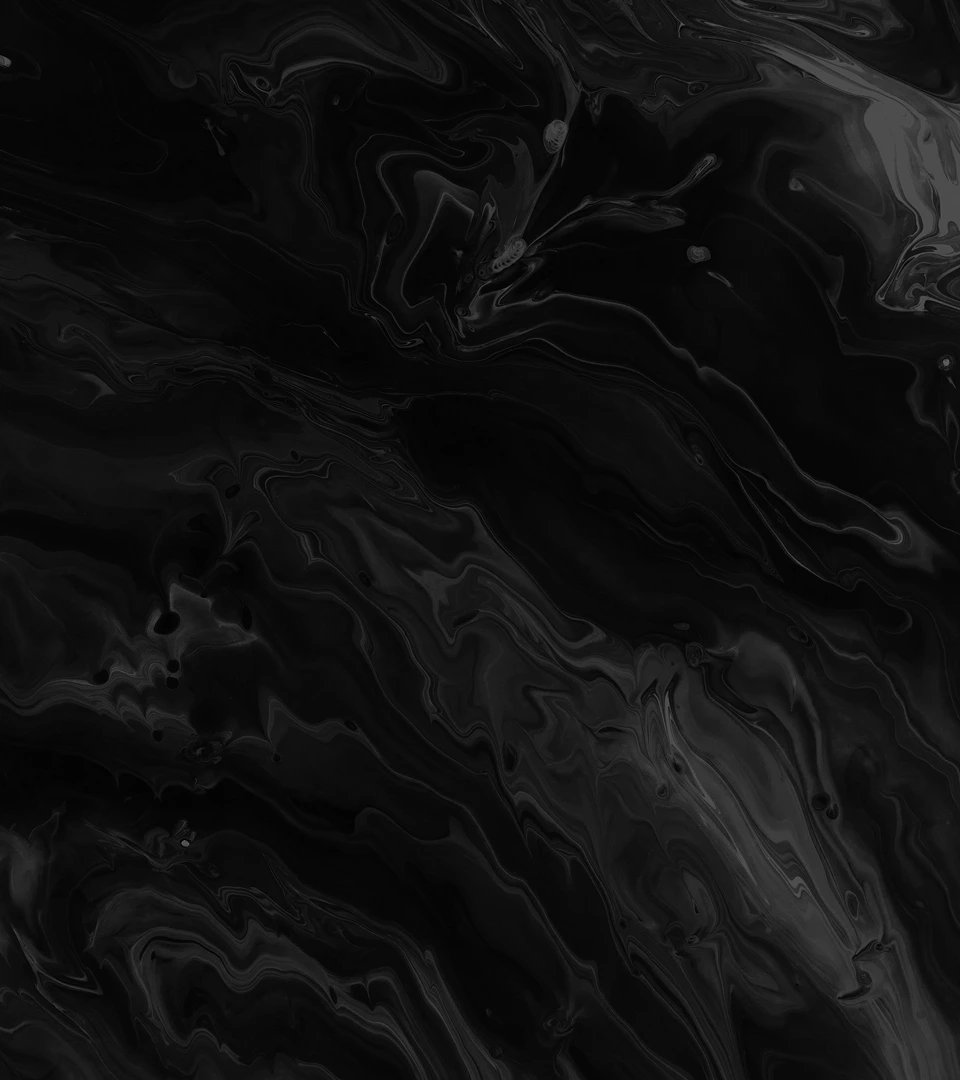 Abstract background with swirling patterns in black and dark gray, resembling fluid art or marble.